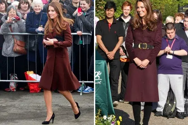 Kate Middleton camufla su tapado bordó con distintos cinturones y zapatos ¿Qué tul?