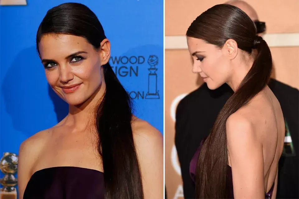 Katie Holmes optó por una colita tirante. ¿Tendrá extensiones o le creció muchísimo el pelo?