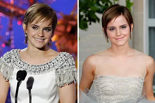 Bien cortito, con algunas mechas sobre la cara para Emma Watson