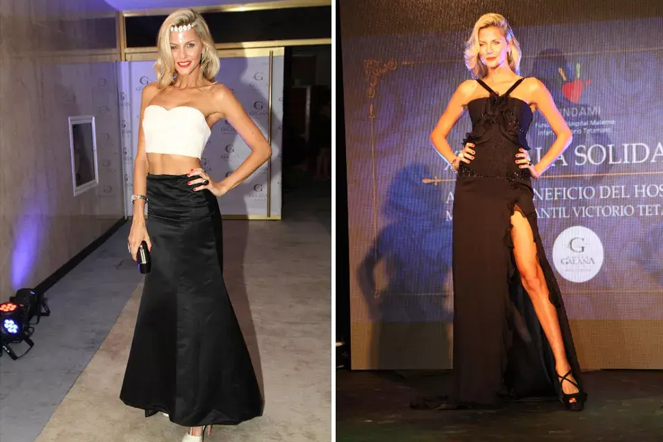 ¿Y qué podemos decir de los looks que eligió Jimena Buttilengo? La modelo asistió a dos desfiles con diversos outfits: crop top y falda larga + tiara para el olvido, y el segundo, un poco más acertado, vestido negro largo con gran tajo. ¿Qué opinás?