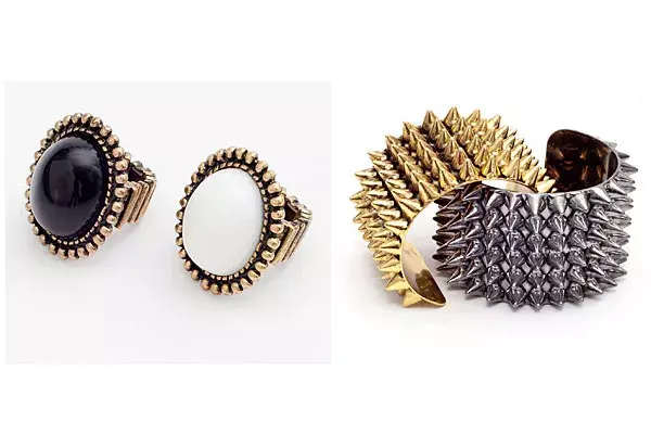 Anillos ($60) y pulseras ($24), Litwak, complementos que combinan con distintos looks