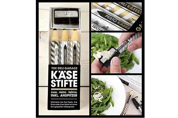 Lápices de queso parmesano muy fáciles de usar: ¡sacás punta y listo!