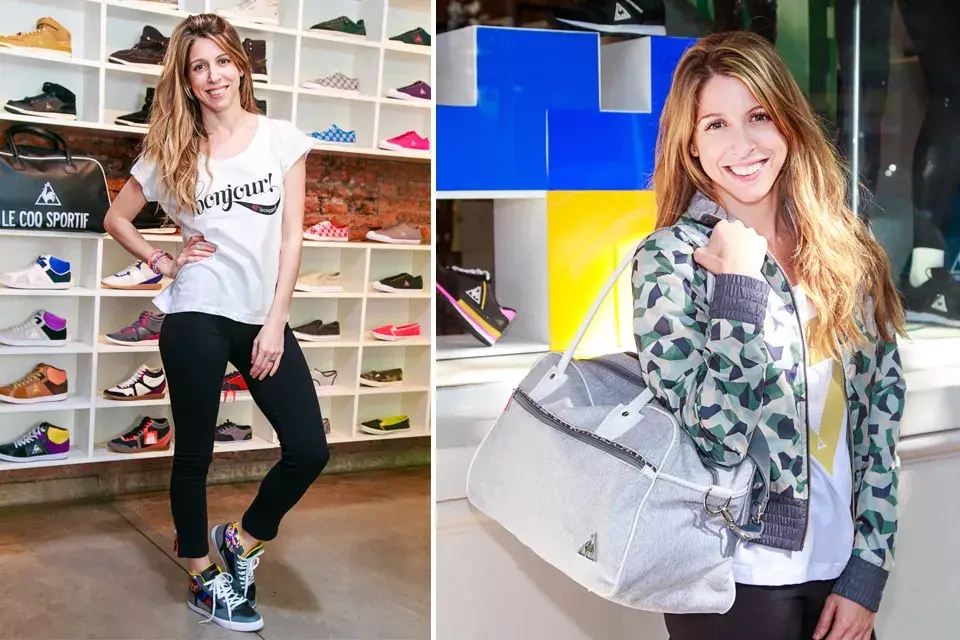 Flor Bertotti pasó por Le Coq Sportif y se probó de todo. ¡Muy lindas esas zapatillas coloridas!
