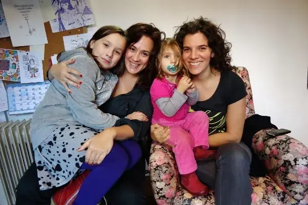 Viole y mamá Julieta y Ana y mamá Azúl