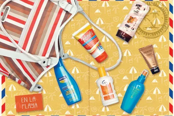 1 Silk Hidratation, dura doce horas, FPS 50 (Hawaiian Tropic, $80) 2 Crema Bronze para la cara, FPS 15 (Dior, $199) 3 Evita el envejecimiento prematuro, FPS 16 (Hinds, $29) 4 te protege 
y da un tono bronceado, FPS 30 (Nivea, $57).Emulsión perfumada, FPS 21 (Laca, $76) 6 sin aceite FPS 16 (Shiseido,