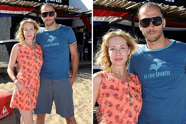 Luciano Cáceres y Gloria Carrá estuvieron en Pinamar y pasaron por el espacio de Le Coq Sportif, en el balneario El Signo. Para estar bien cómodos en la playa, ella eligió un solero estampado y él, bermudas y remera
