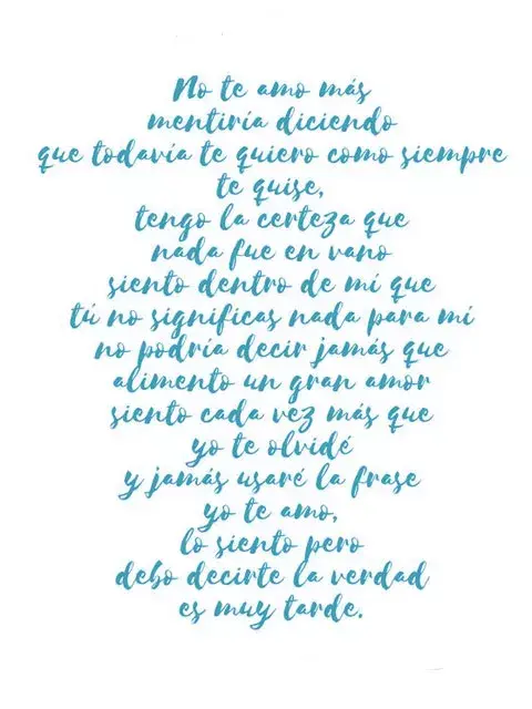 No te amo más: un poema para leer de arriba hacia abajo o de abajo hacia arriba