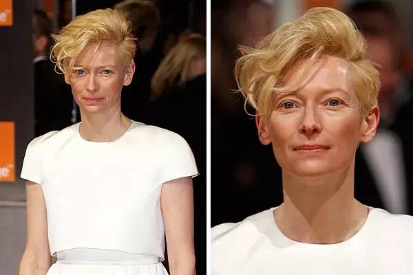 El pelo bien batido y hacia el costado, el look de Tilda Swinton. ¿Te animás a probarlo?