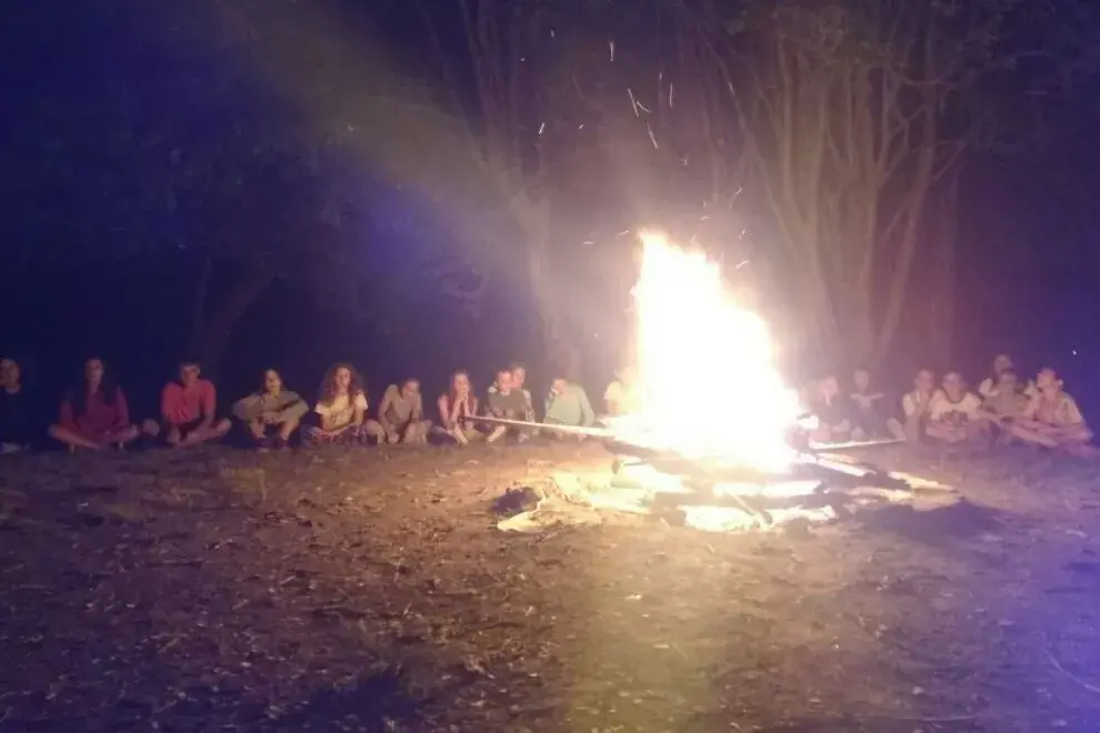 Zumerland, campamento con fogón como debe ser.