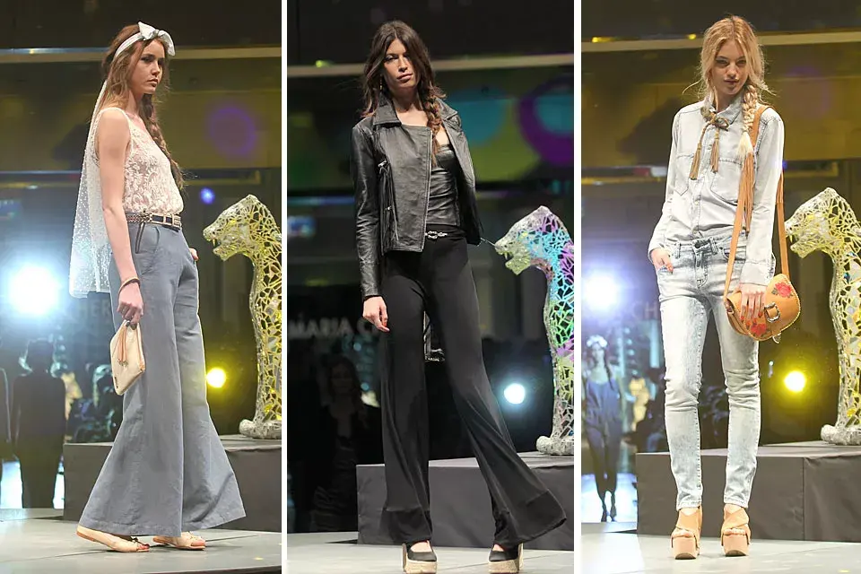 Pantalones seventies de pata ancha, jean chupín, musculosa de encaje y campera de cuero, algunas de las propuestas