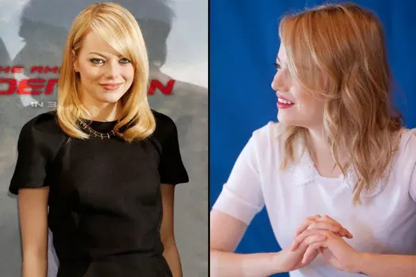 Hace un tiempo Emma Stone se pasó al rubio, pero conserva ese flequillo largo y espeso hacia el costado. ¿Qué te parece?