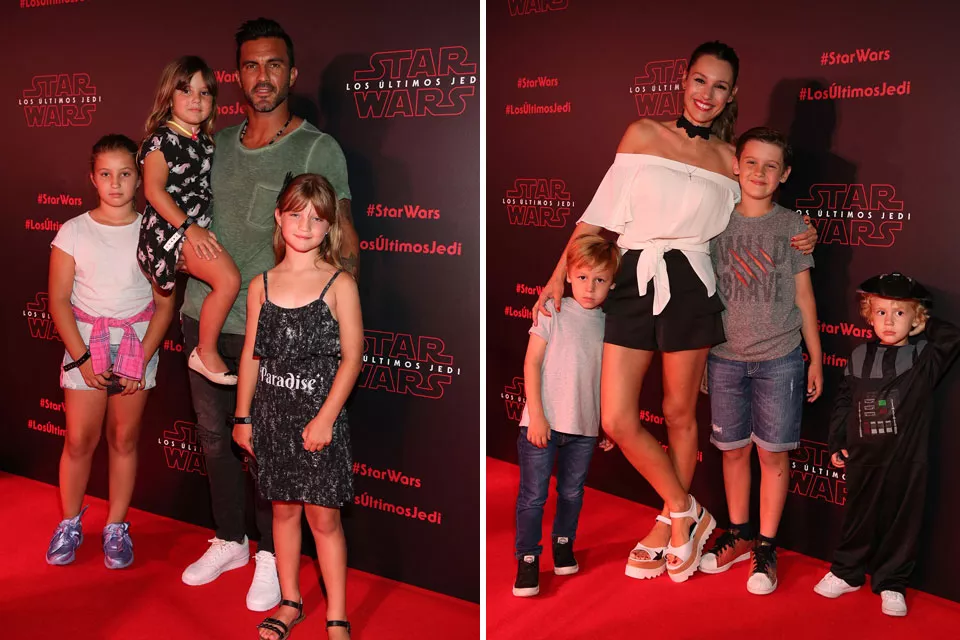Los famosos salieron a pasear en familia: Fabián Cubero y sus hijas, y Pampita y sus tres niños aprovecharon para ir a la avant premiere de Star Wars