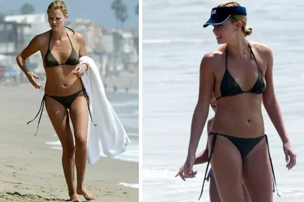 Una bikini verde seco de breteles regulables para Charlize Theron