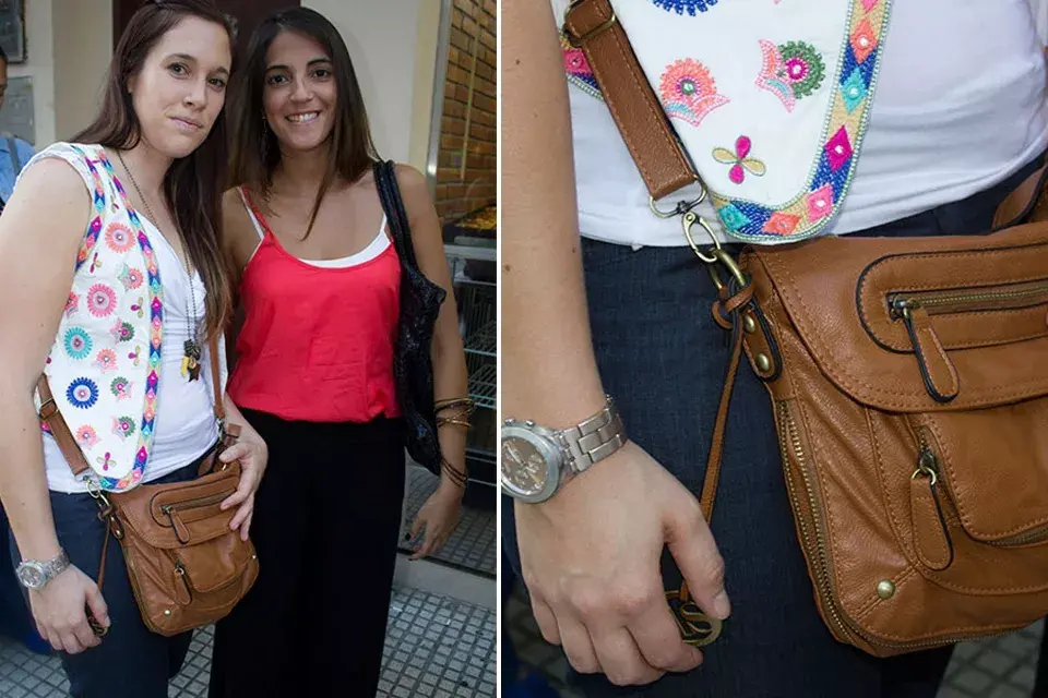 Chaleco bordado, bandolera y reloj xl