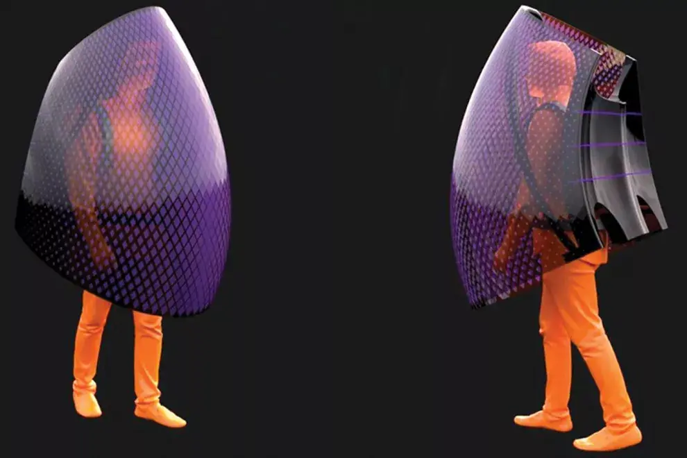 Un estudio de arquitectura chino diseñó un traje aislante plegable capaz de estilizarse solo.