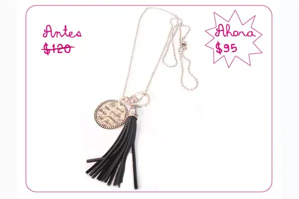 Collar con fleco y medalla (India Style)