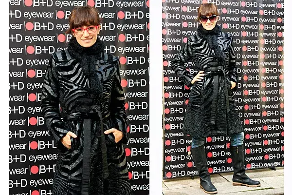 Carla Conte lució su trench acebrado y se probó varios modelos de la nueva línea de anteojos de B+D; ¿qué opinás de su look?
