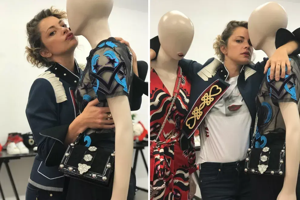 Dolores Fonzi se dió una vuelta por la Galería de Ruth Benzacar para conocer antes que nadie la colección de invierno de Jazmín Chebar