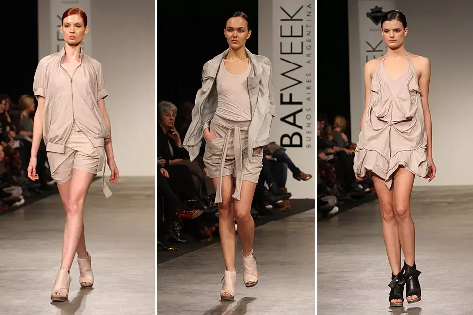 Cora Groppo: escalas, superposiciones, texturas y capas en vestidos, faldas y tops