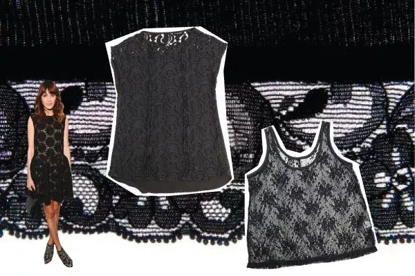 Remera larga gris de encaje, Cardón. Musculosa negra, Como quieres que te quiera
