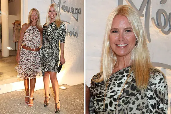 Animal print reloaded. La dueña de Menage a trois, Amelia Saban, y Valeria Mazza, en el cóctel de la firma en Punta del Este