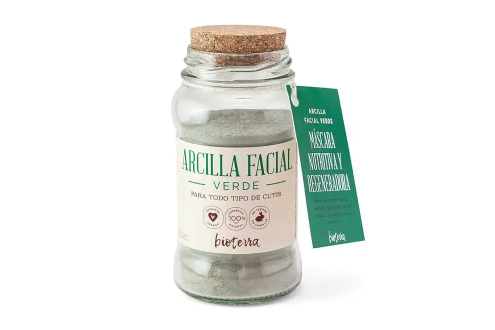 Arcilla verde facial de Bioterra, máscara nutritiva con certificación orgánica. $791. @bioterracosmeticanatural