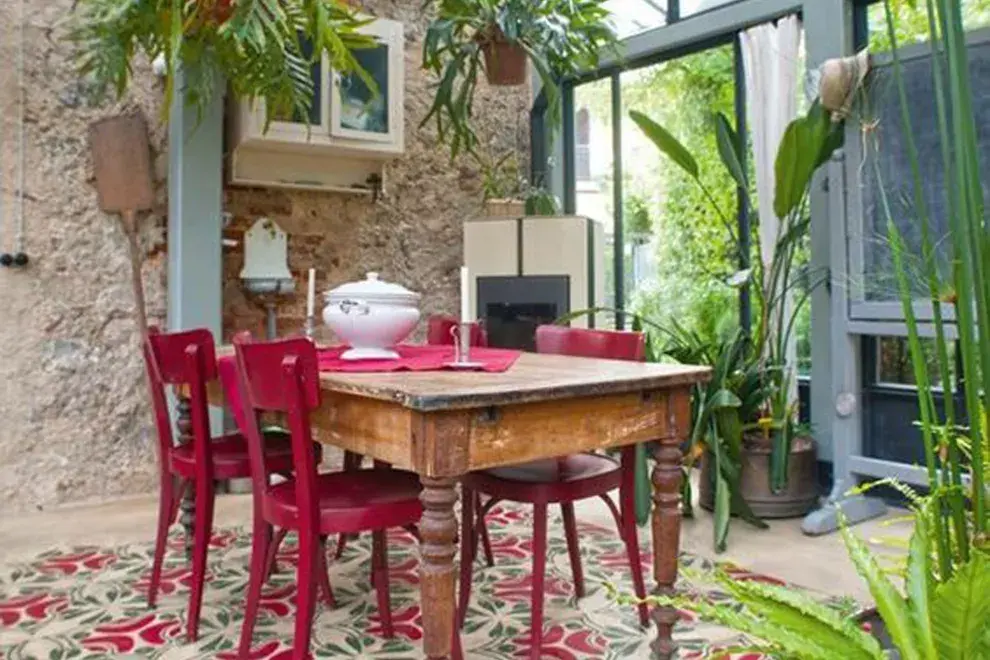 Cortinas, plantas, color, la combinación perfecta