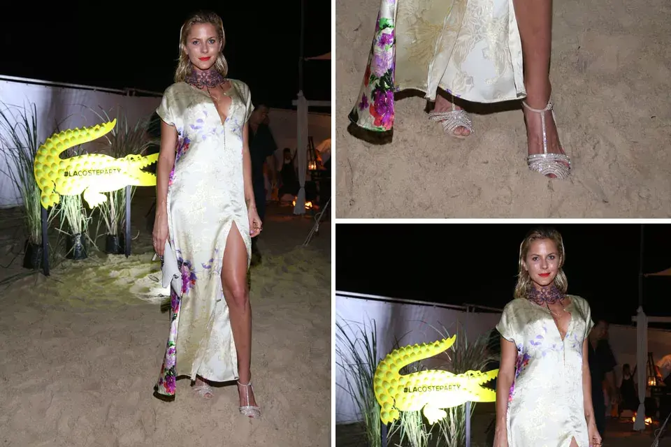 Jimena Buttilengo lució un vestido largo estampado con gran tajo y sandalias con brillos; ¿Te gusta su outfit?