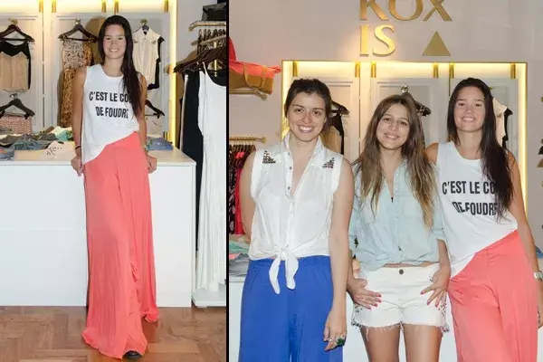 Manuela Viale pasó por el local de Koxis de Unicenter y se probó este palazzo en color salmón que combinó con una remera sin mangas con inscripción. ¿Qué tal su elección?