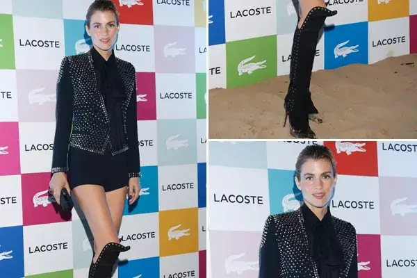Daniela Urzi se robó todas las miradas en la fiesta de Lacoste. La modelo hizo gala de su look canchero y súper trendy. ¿Qué se puso? Chaqueta con tachas, mini short y bucaneras, el must de la nueva temporada otoño-invierno