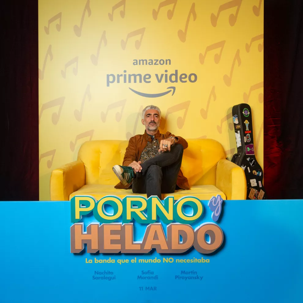 Fabio Posca durante la premier de Porno y Helado. Foto gentileza de Amazon Prime Video