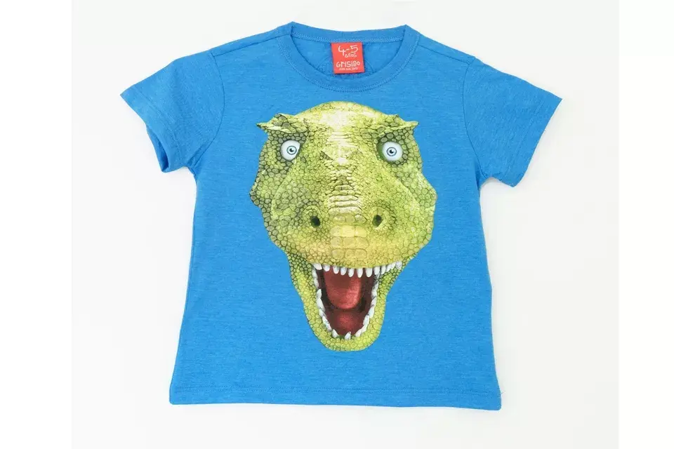 Remera con estampa de dinosaurio, Grisino, $300