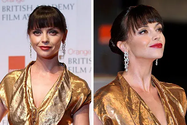 Recogido y flequillo bien recto, para Christina Ricci