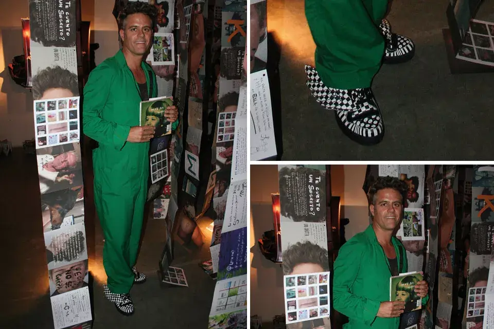 Si de looks polémicos se trata, Mike Amigorena siempre encabeza la lista. En esta oportunidad, el actor eligió un overall en color verde brillante y borcegos a cuadros blanco y negro; ¿Polémico, no?