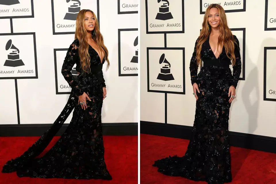 Beyoncé se enfundó en un vestido negro semitransparente con destellos glitter firmado por Proenza Schouler