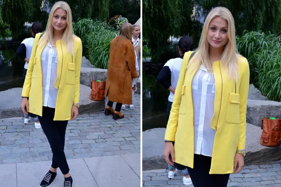 ¡Divino este saco en color amarillo!Con blanco y negro queda muy bien