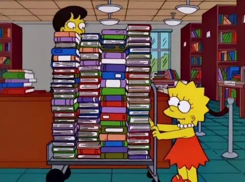Ver a Lisa Simpson con libros en la mano es un clásico de la serie