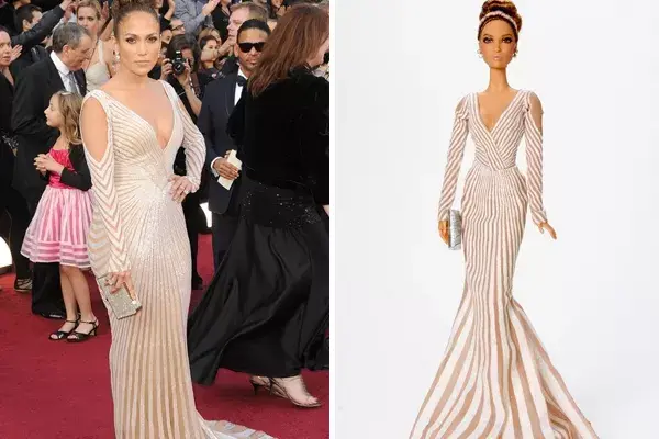 La Barbie J.Lo con uno de los reveladores trajes que usó la cantante durante su gira mundial Dance Again, otro diseño de Zuahir Murad