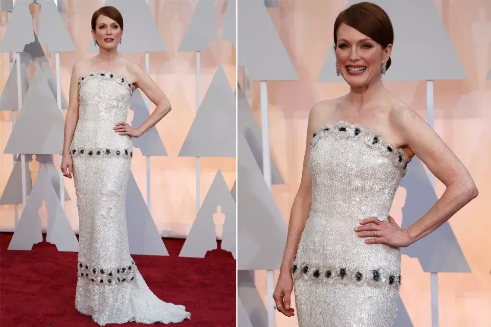 Julianne Moore destacó en un Chanel blanco con más de 80.000 lentejuelas. ¡Perfecta!