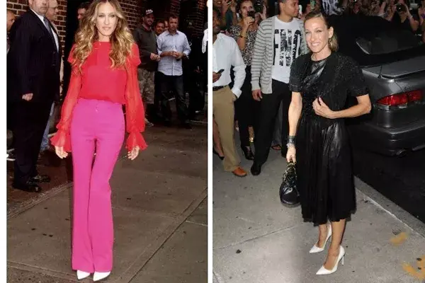 y Sarah Jessica Parker engrosa la lista con sus stilettos blancos. ¡Está muy bien hay que amortizar el gasto!