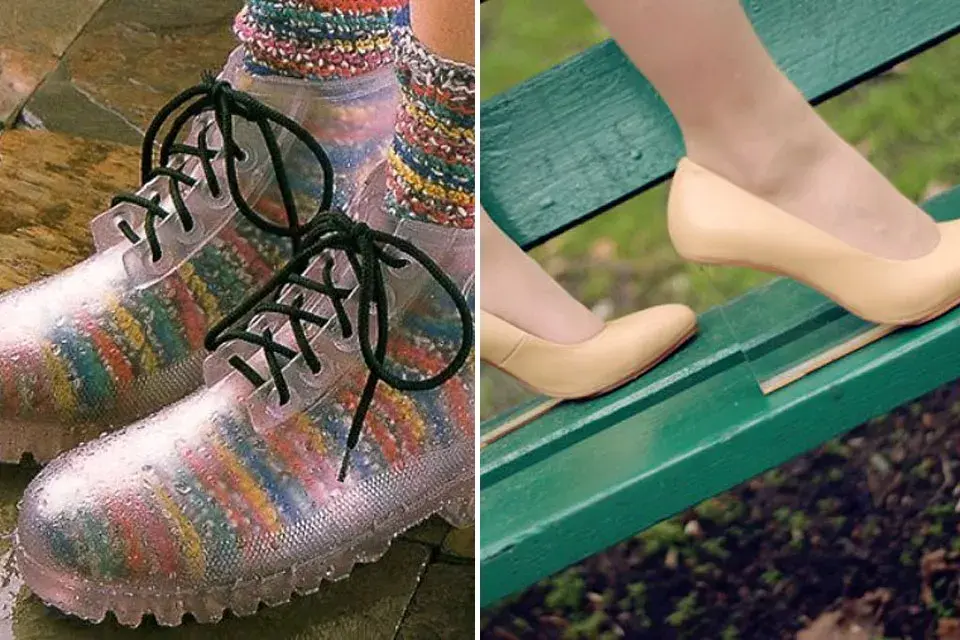 ¿Te pondrías los borcegos que dejan ver las medias y los zapatos con taco transparente?