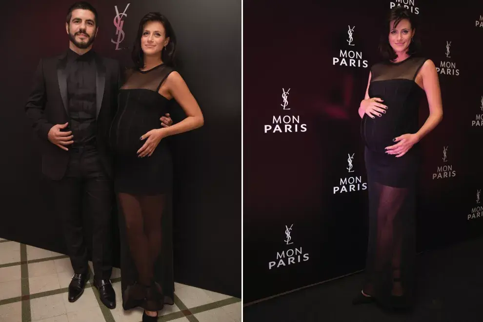 Mónica Antonopulos y Marco Antonio Caponi dijeron presente de riguroso negro en la fiesta de presentación de Mon Paris, la nueva fragancia de YSL