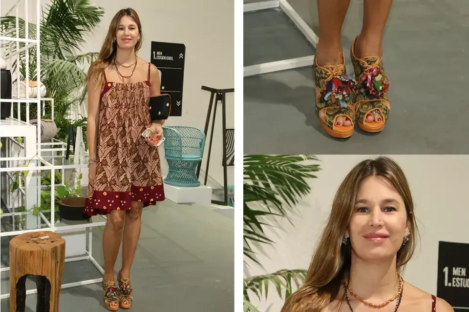 Dolores Barreiro, fiel a su estilo, eligió un vestido suelto y zapatos haciendo juego