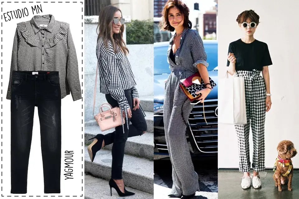 Estampado Vichy blanco y negro + Prenda negra para acompañar