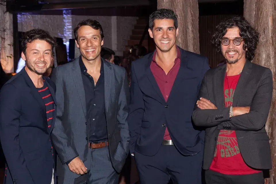 Wally Diamante, Juan Eduardo García, Javier Azcurra y Zorrito Von Quinteiro en el lanzamiento de temporada de Enjoya Conrad