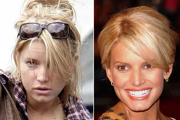 Jessica Simpson, a cara lavada en una pose que no la favorece