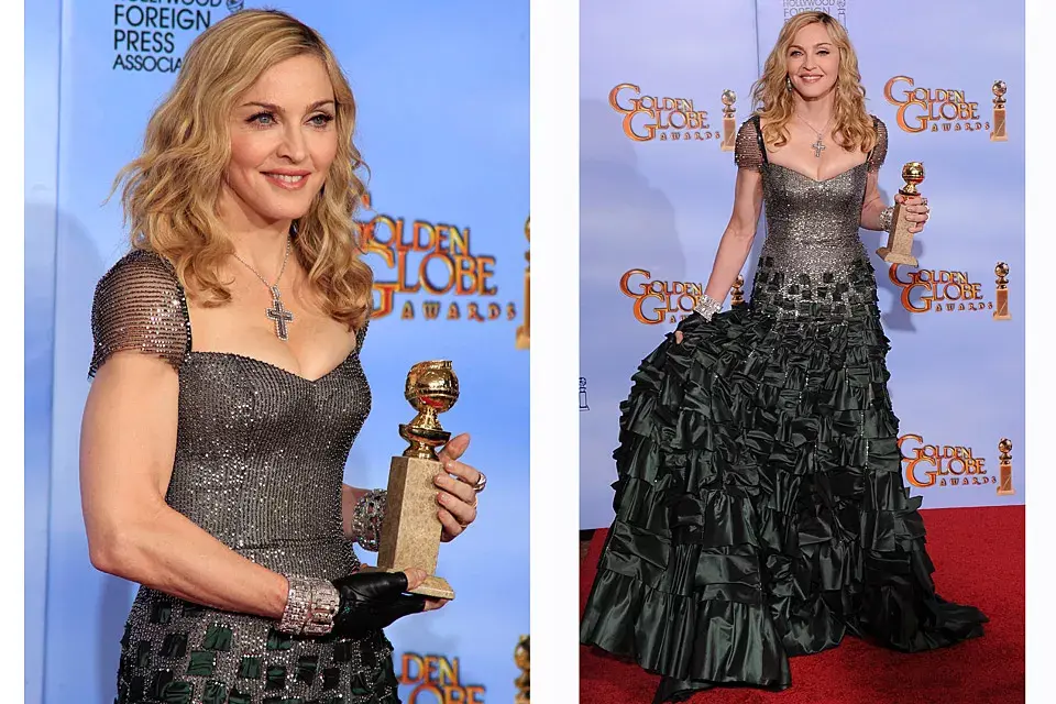 ¿Da o no da el vestido de Madonna? Lo diseñó Reem Acra y tiene un gran trabajo de bordado y encastre de volados en distintas direcciones