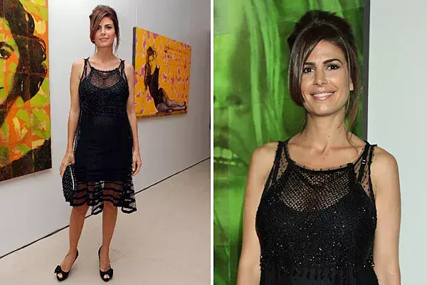 Juliana Awada apostó a las transparencias y al negro para la presentación de El Camarín