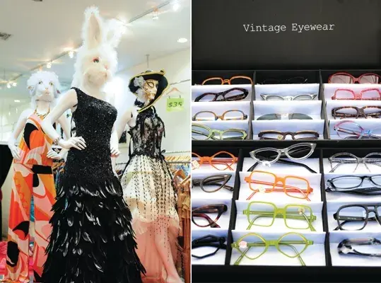 Una divertida vidriera en la Lincoln Rd, y el toque vintage en los lentes