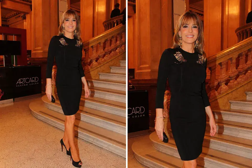 Patricia della Giovampaola con un clásico vestido negro que a ella le queda a la perfección; ¡Siempre elegante!